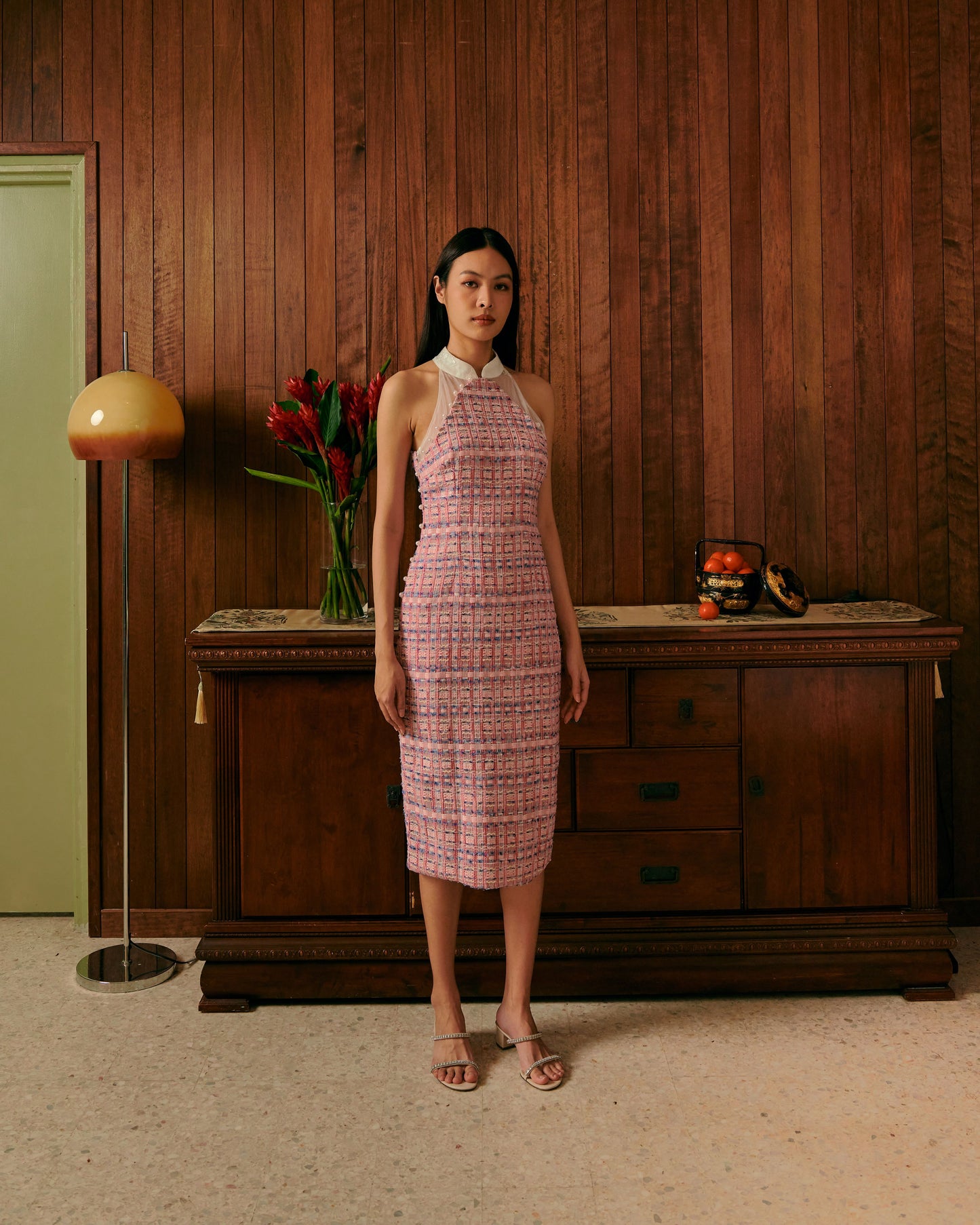 Tweed Cheongsam (Pink)