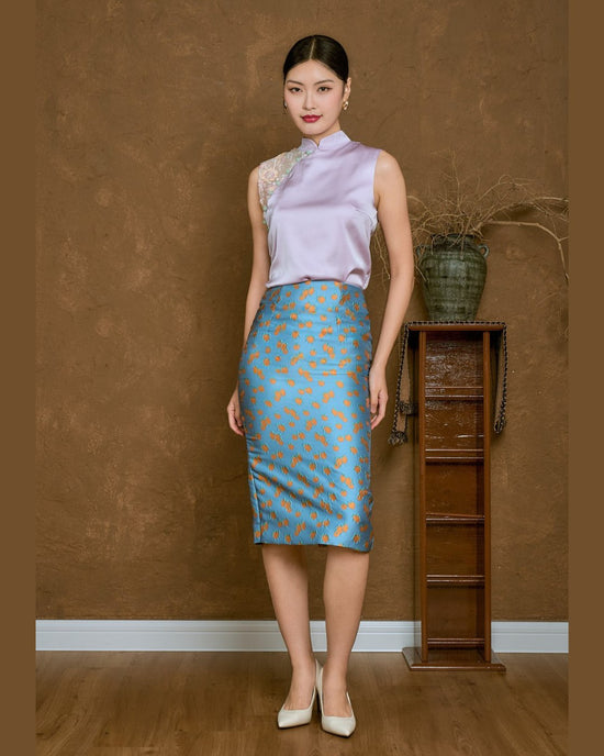 Chao Mei Brocade Pencil Skirt