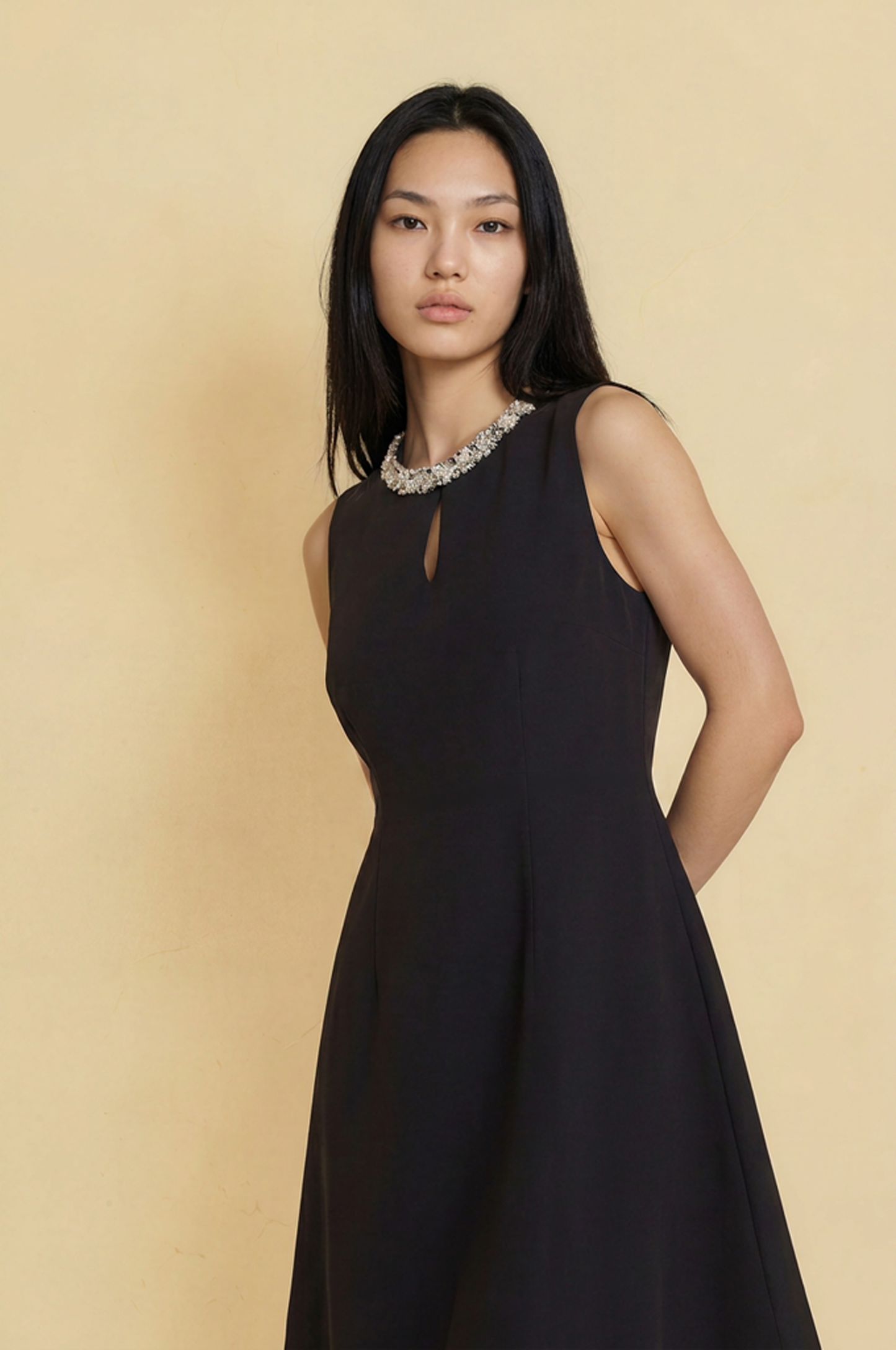 Embellished Mini Dress (Black)