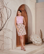 Palm Spring Brocade Short Skirt