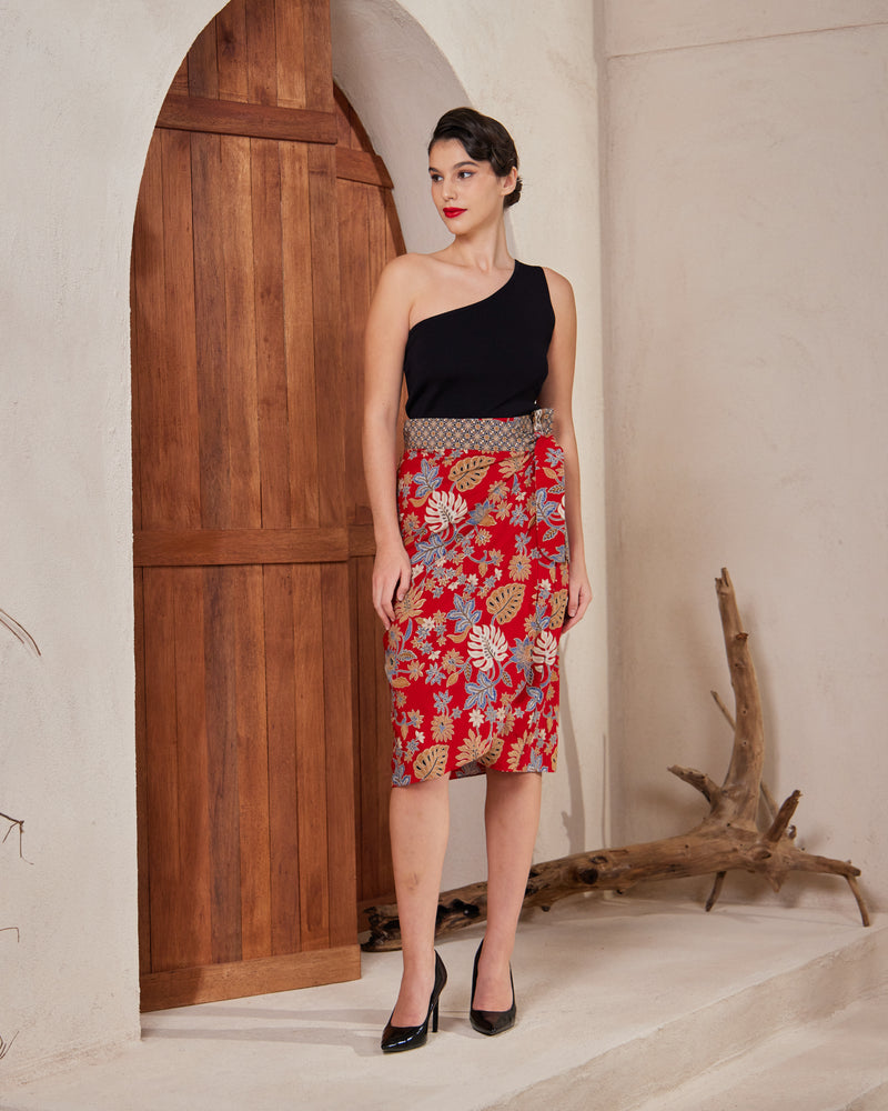 PREMIUM Batik Series: Everyday Wrap Skirt (Ruby Radiance)