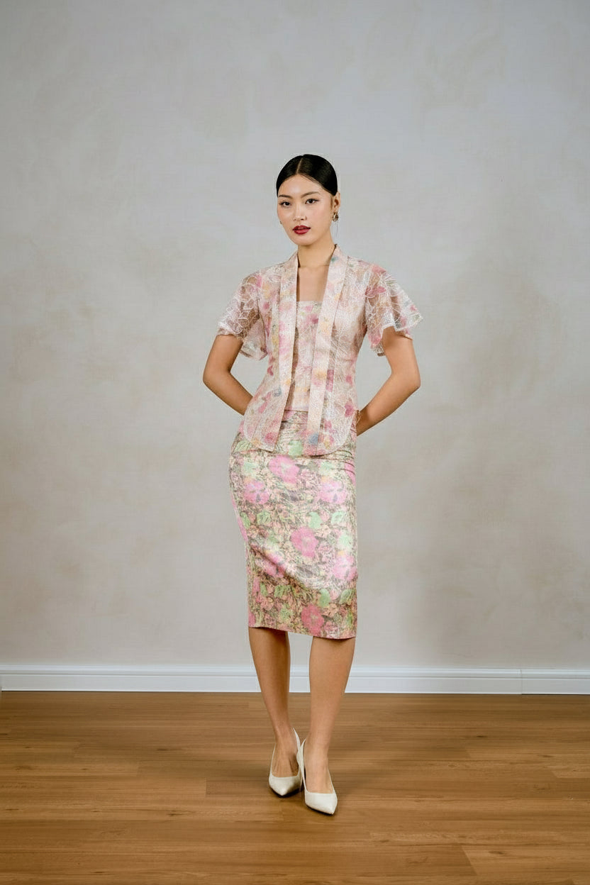 Foo Brocade Pencil Skirt