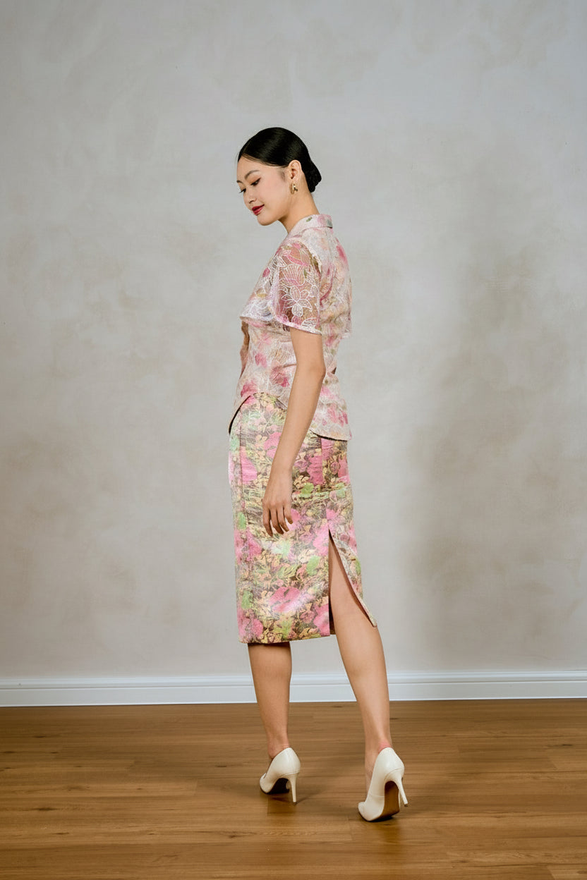 Foo Brocade Pencil Skirt