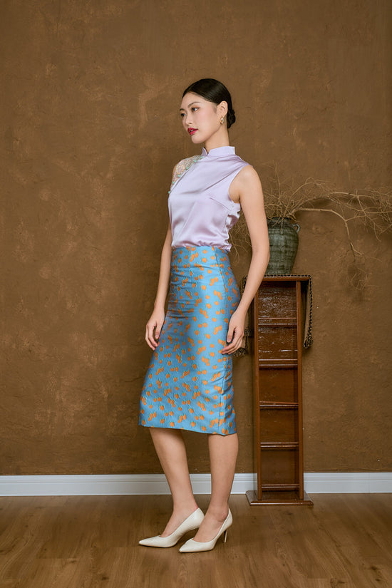 Chao Mei Brocade Pencil Skirt