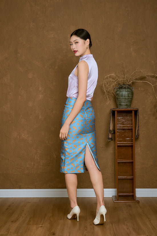 Chao Mei Brocade Pencil Skirt
