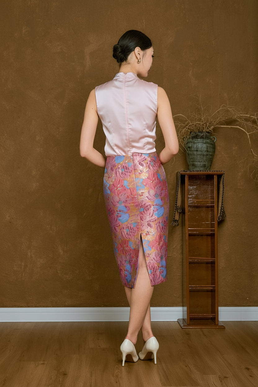 Mu Dan Brocade Pencil Skirt