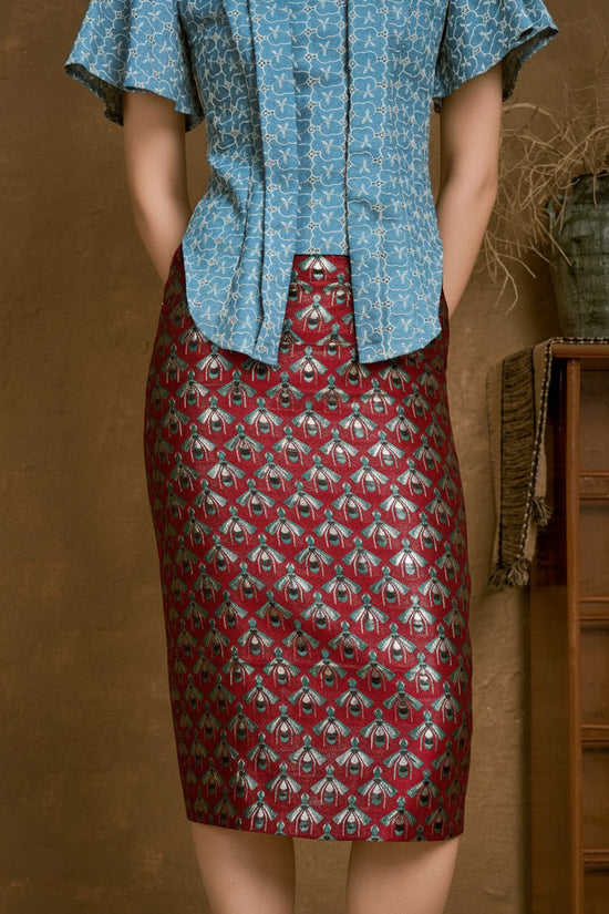 Hive  Brocade Pencil Skirt