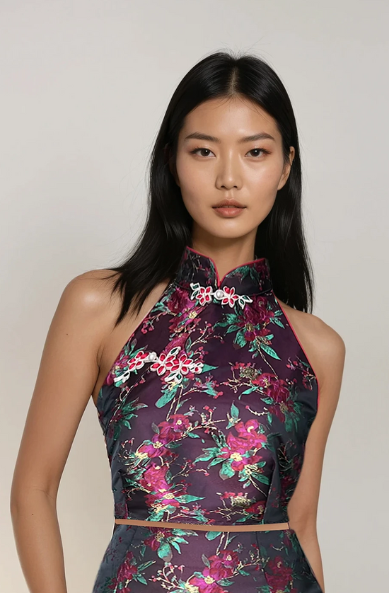 Lotus Cheongsam Top (Heihua)