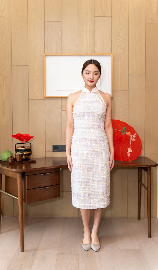 Tweed Cheongsam (Lilac)