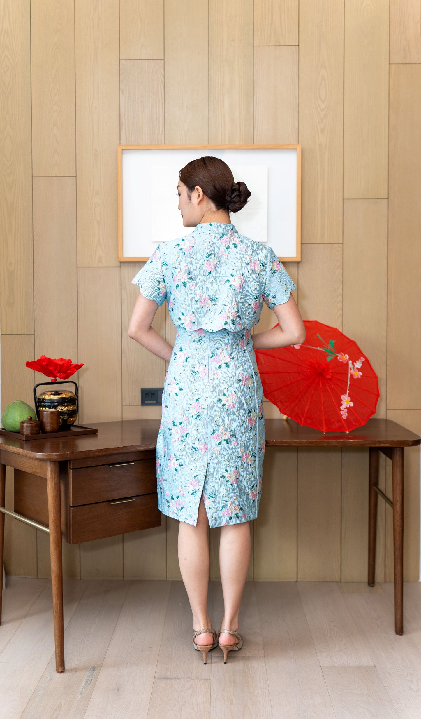 Vespere Cheongsam Set Wear (Periwinkle)