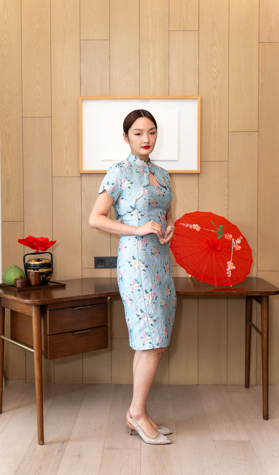 Vespere Cheongsam Set Wear (Periwinkle)