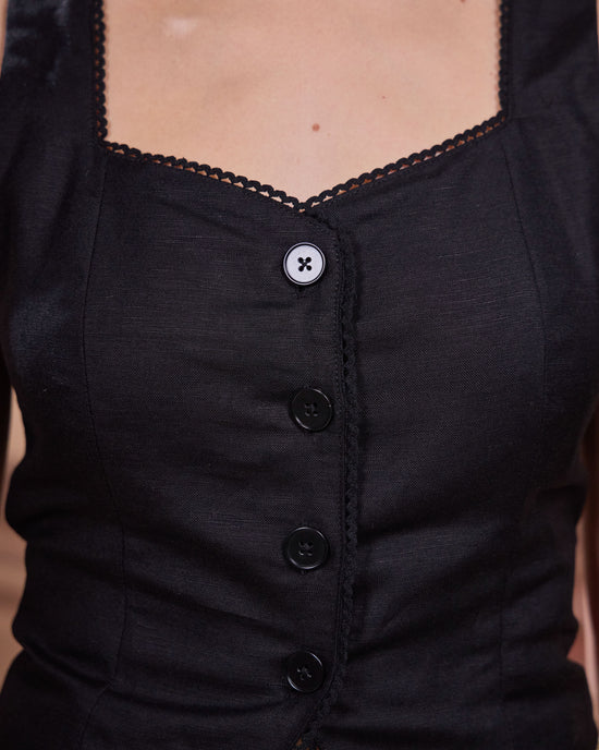 [PRE-ORDER] Amelyn Linen Vest (Black)