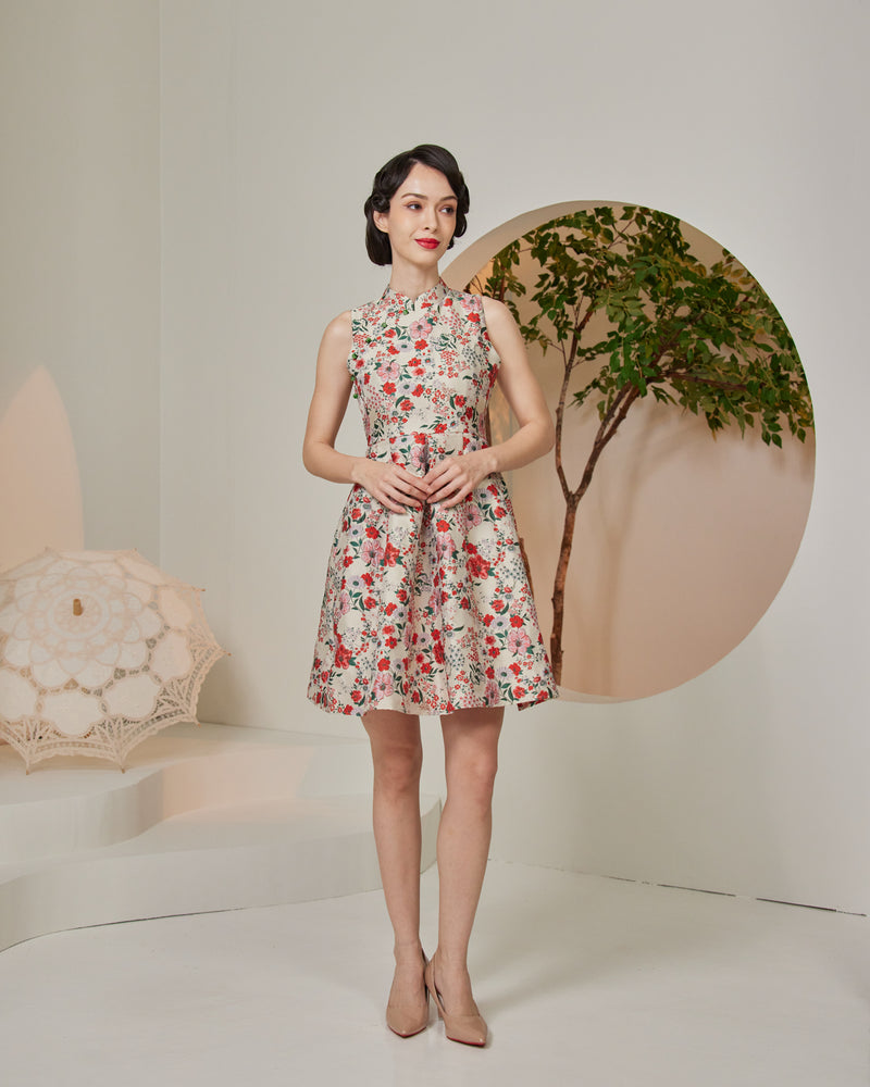 PREMIUM: Xi Pleated Cheongsam Dress
