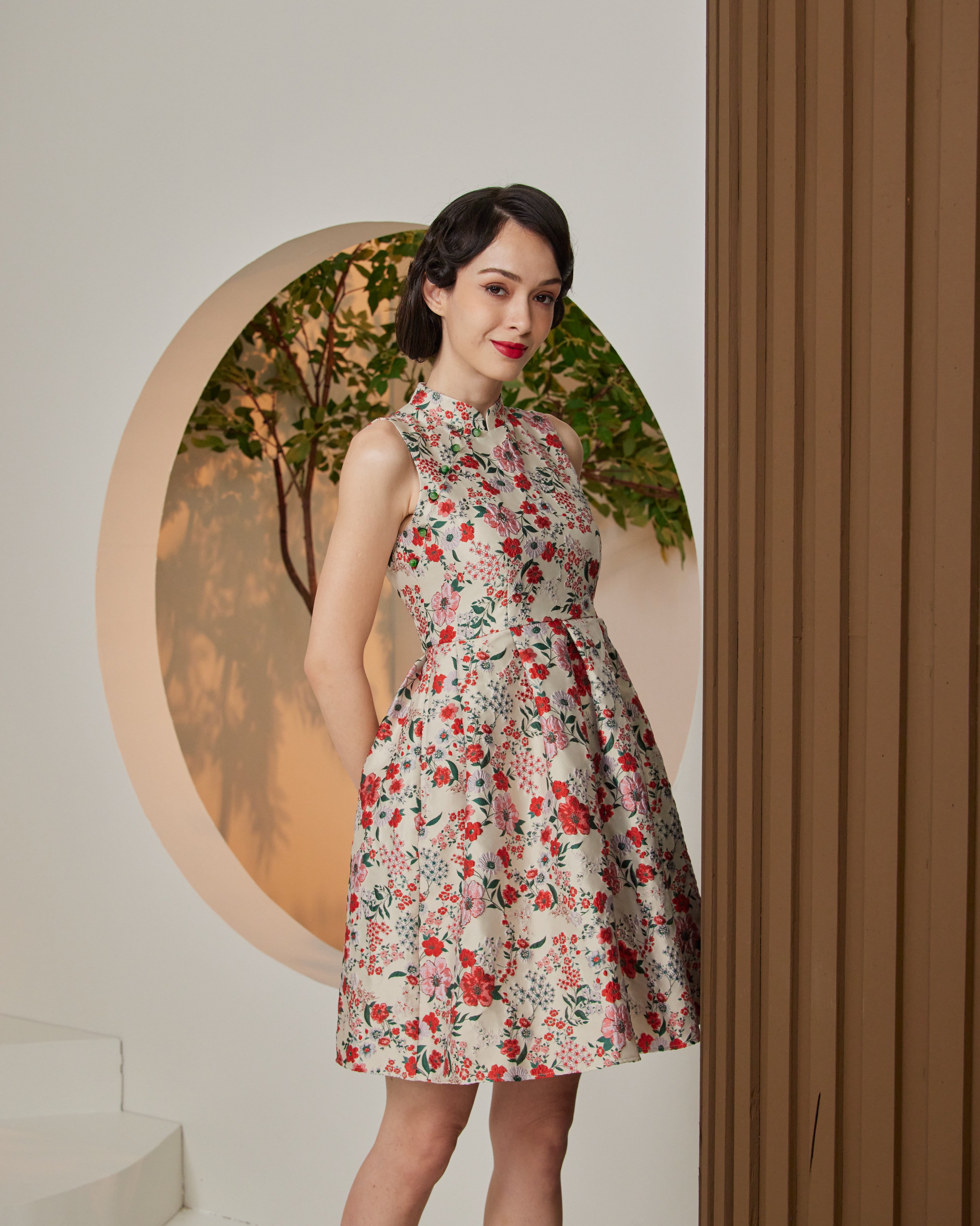 PREMIUM: Xi Pleated Cheongsam Dress
