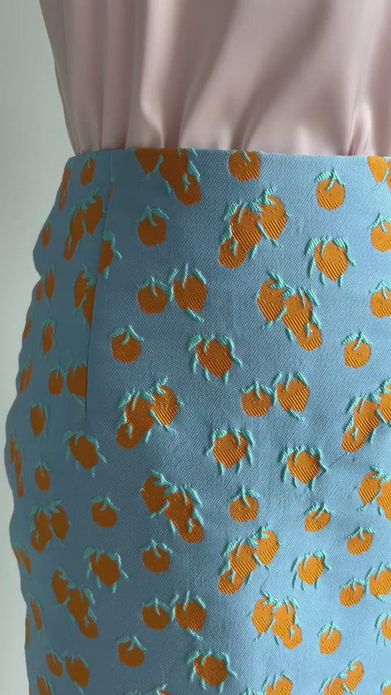 Load and play video in Gallery viewer, Chao Mei Brocade Pencil Skirt
