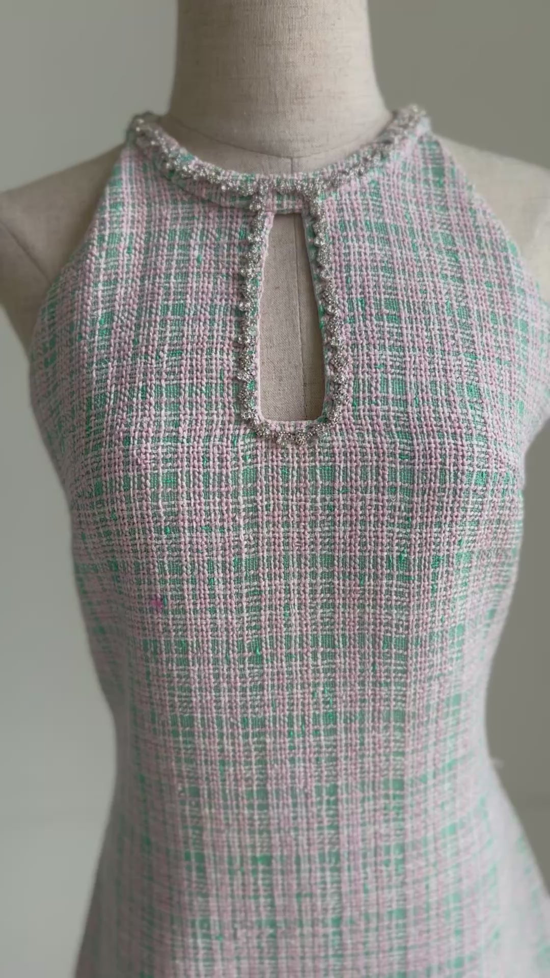 Load and play video in Gallery viewer, Embellished Shift Dress (Tweedy)
