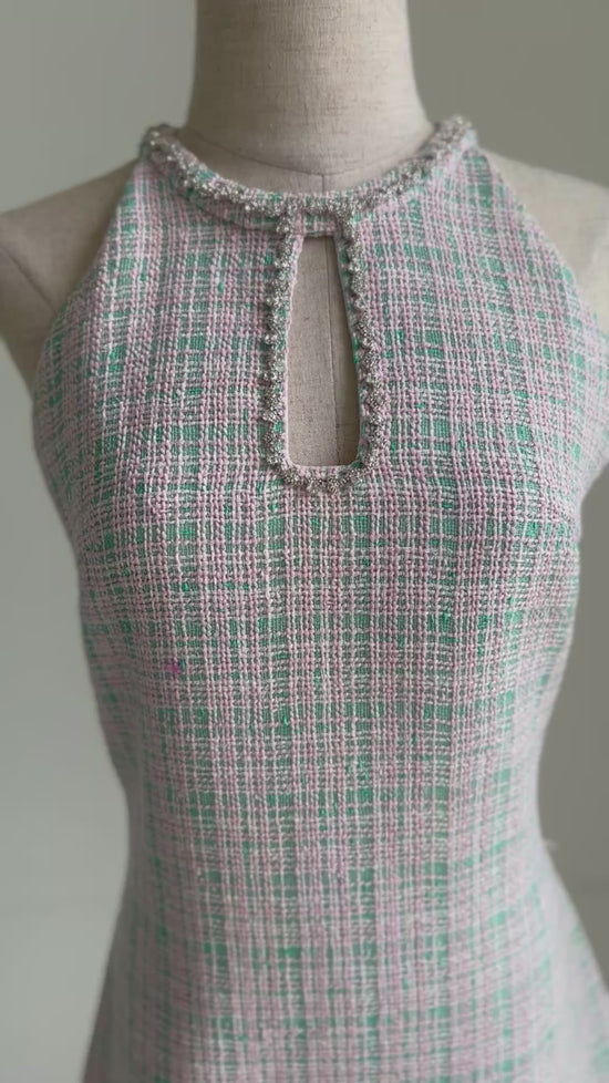 Load and play video in Gallery viewer, Embellished Shift Dress (Tweedy)
