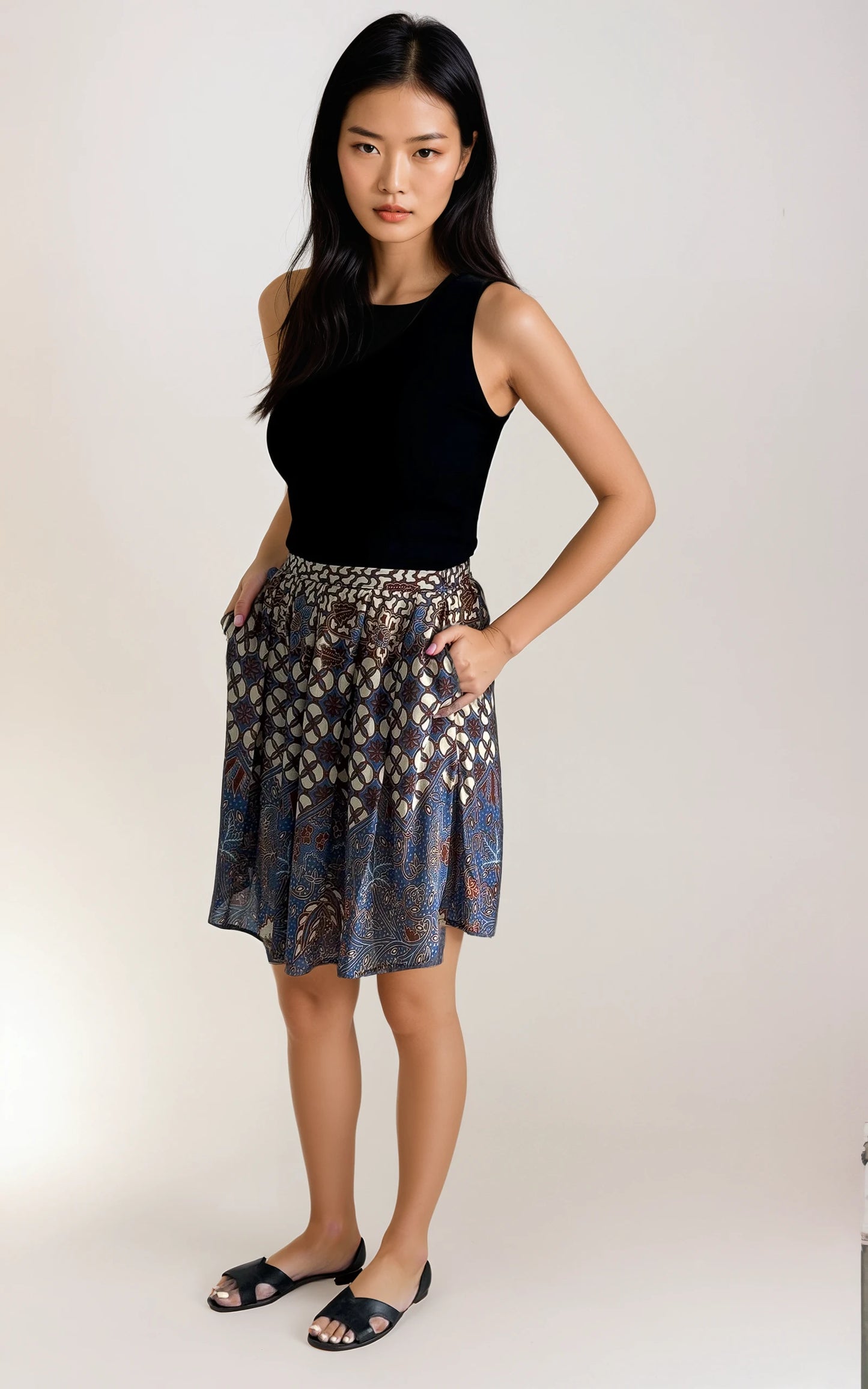 Pleated Batik Skirt (Jalur)