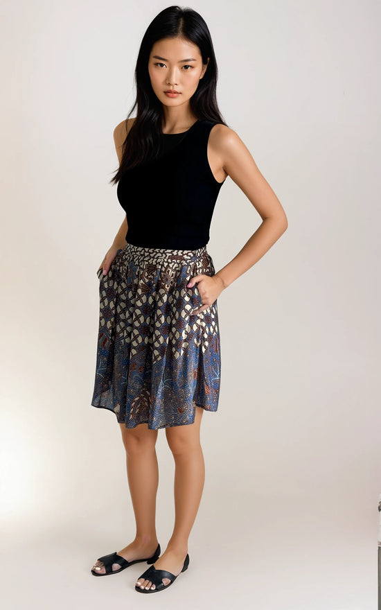 Pleated Batik Skirt (Jalur)