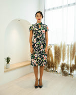 Mieko Flutter Sleeves Mandarin Collar Wrap Dress